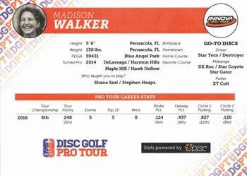 2016 Disc Golf Pro Tour #NNO Madison Walker Back